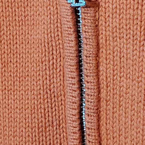 Men's Ralph Lauren 1/4 Zip Cotton Knit Orange Sweater Embroidered Logo Size M - Picture 12 of 15